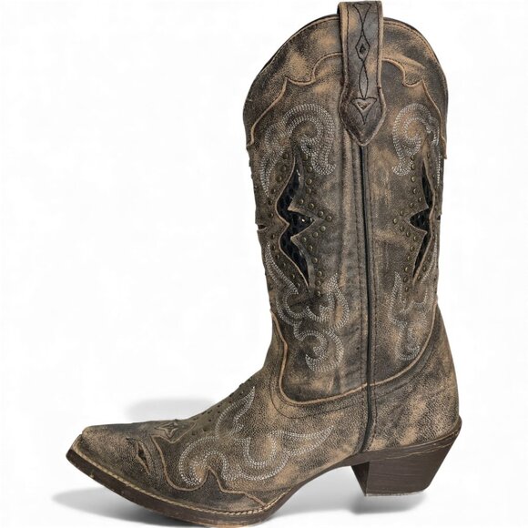 Laredo Leather Studded Western Cowgirl Snip Toe Boots Women's 10 M - Picture 5 of 14